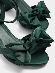 Yours Curve Green Bow Block Heel Sandals In Extra Wide EEE Fit - Image 5 of 5