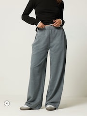 PixieGirl Petite Grey Acid Wash Wide Leg Joggers - Image 2 of 6