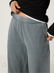 PixieGirl Petite Grey Acid Wash Wide Leg Joggers - Image 4 of 6