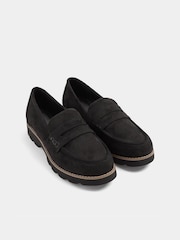 Yours Curve Black Extra Wide Fit Faux Suede Loafers - Image 2 of 5