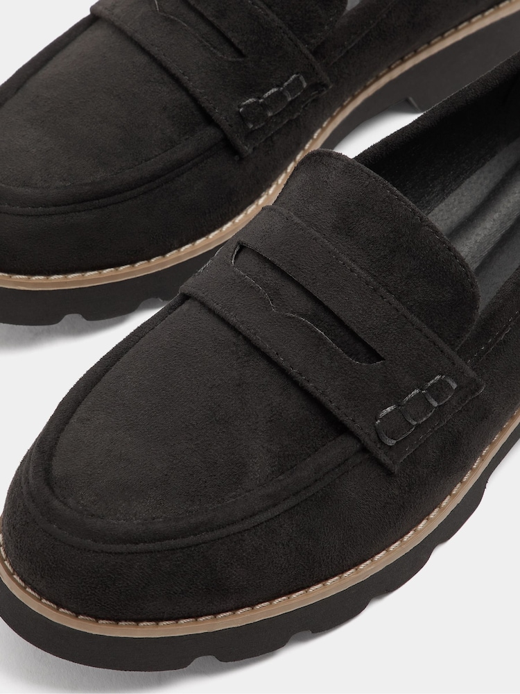 Yours Curve Black Extra Wide Fit Faux Suede Loafers - Image 5 of 5 Yours Curve Black Extra Wide Fit Faux Suede Loafers - Image 5 of 5