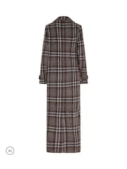 Long Tall Sally Brown Check Print Maxi Coat - Image 6 of 6