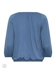 M&Co Blue Button Through Cotton Blouse - Image 7 of 7