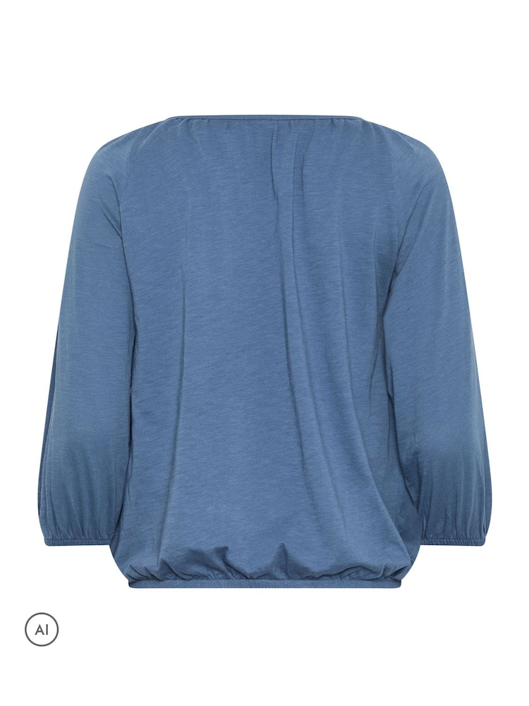 M&Co Blue Button Through Cotton Blouse - Image 7 of 7 M&Co Blue Button Through Cotton Blouse - Image 7 of 7