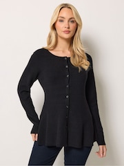 M&Co Black Peplum Cardigan - Image 1 of 6