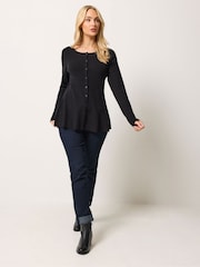 M&Co Black Peplum Cardigan - Image 2 of 6