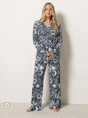Long Tall Sally Blue Celestial Soft Touch Pyjamas Set - Image 2 of 6