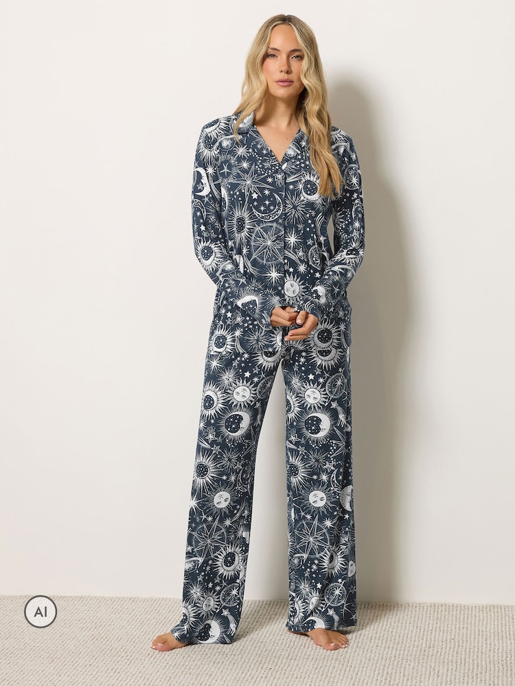 Long Tall Sally Blue Celestial Soft Touch Pyjamas Set - Image 2 of 6
