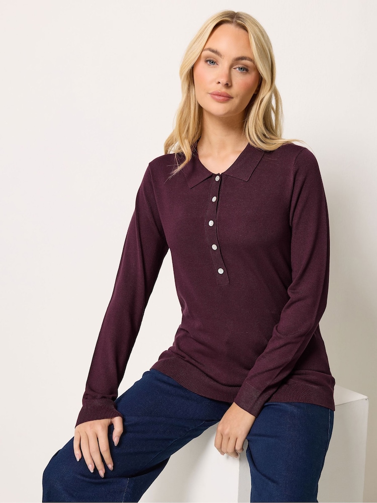 Lila - M&Co Halv Knappslå Jumper - Bild 1 av 7