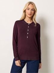 Lila - M&Co Halv Knappslå Jumper - Bild 2 av 7