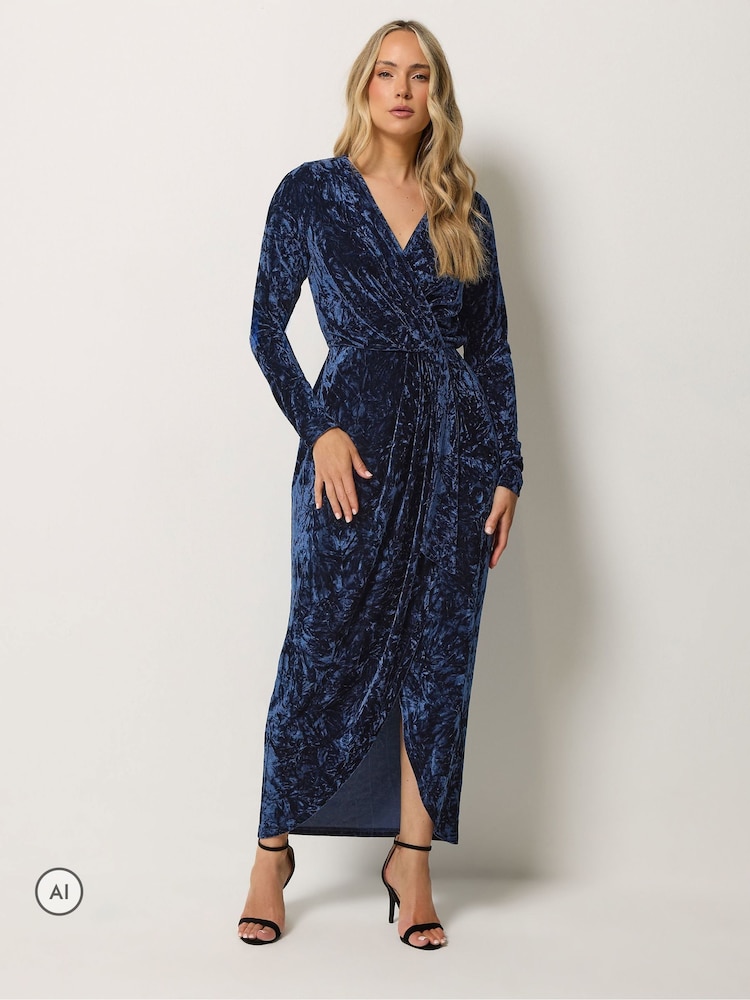 blue crushed velvet dress Buy Long Tall Sally Wrap Midi from Next USA Nora Black Velvet Drop SHOE BRANDS Select Loafer Size:42 Dappled long evening halter