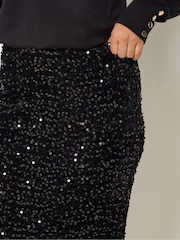 Falda larga de terciopelo con lentejuelas de M&Co Petite - Imagen 4 de 6
