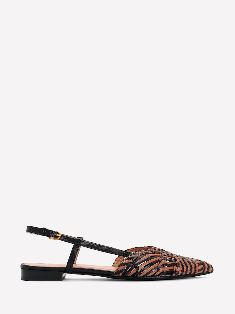 Boden Black Woven Detail Point Flats - Image 1 of 4 Boden Black Woven Detail Point Flats - Image 1 of 4
