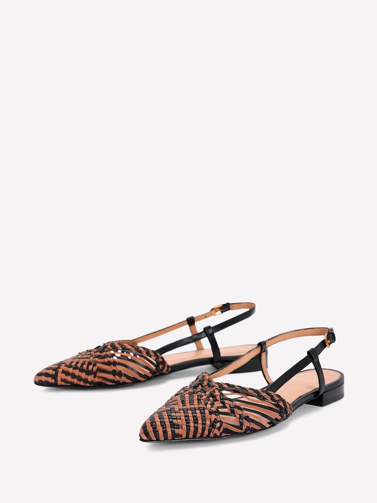Boden Black Woven Detail Point Flats - Image 2 of 4 Boden Black Woven Detail Point Flats - Image 2 of 4