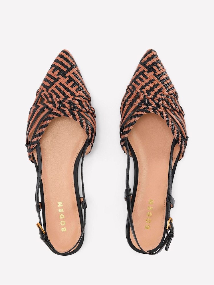 Boden Black Woven Detail Point Flats - Image 4 of 4 Boden Black Woven Detail Point Flats - Image 4 of 4