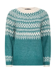 M&Co Green Fairisle Knit Jumper - Image 1 of 2