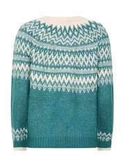 M&Co Green Fairisle Knit Jumper - Image 2 of 2