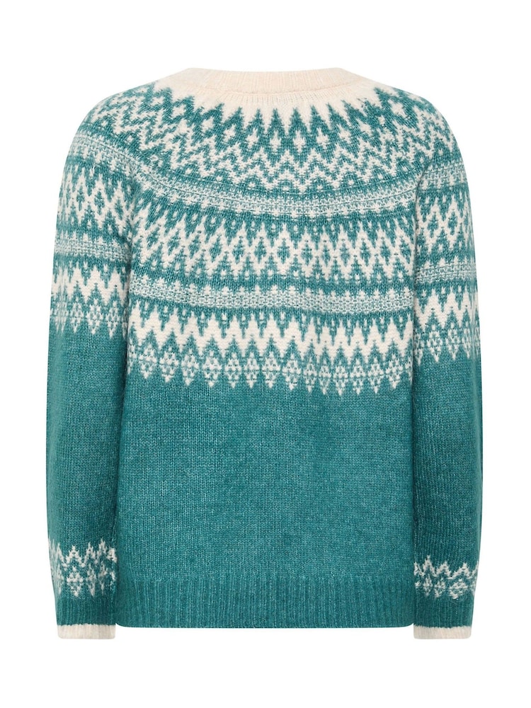 M&Co Green Fairisle Knit Jumper - Image 2 of 2 M&Co Green Fairisle Knit Jumper - Image 2 of 2
