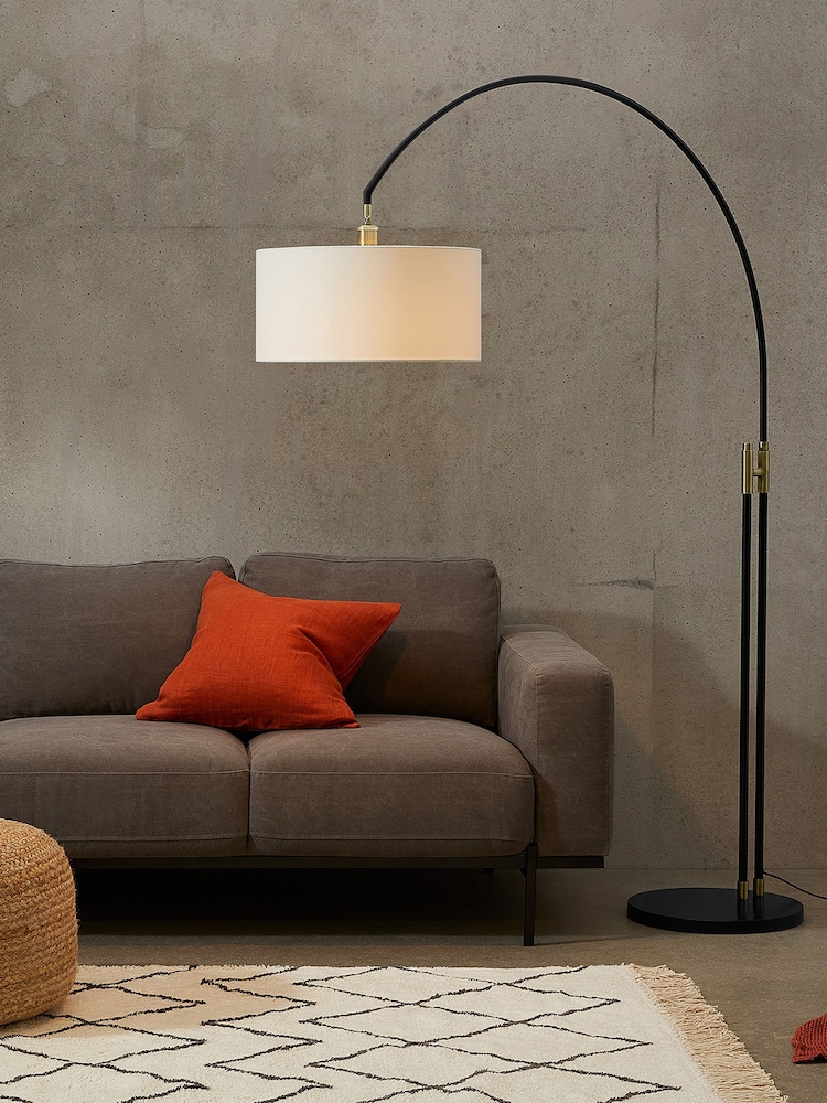 MADE.COM Brass Teo Arch Floor Lamp - Image 1 of 4