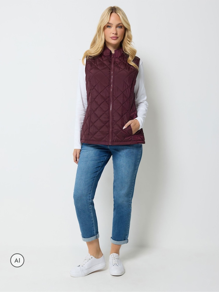 M&Co Purple Quilted Gilet - Image 2 of 6 M&Co Purple Quilted Gilet - Image 2 of 6