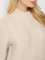 M&Co Cream Cable Knit Funnel Neck Jumper - Image 4 of 6