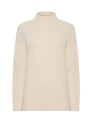 M&Co Cream Cable Knit Funnel Neck Jumper - Image 5 of 6