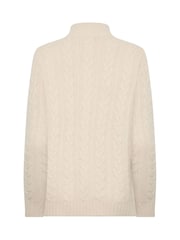 M&Co Cream Cable Knit Funnel Neck Jumper - Image 6 of 6