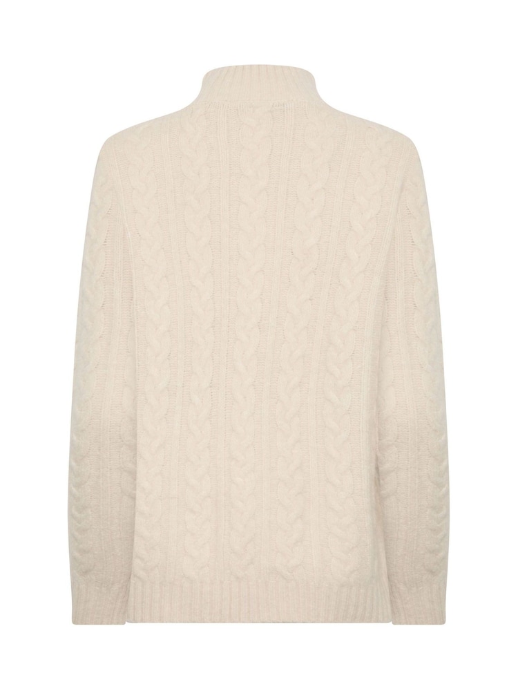 M&Co Cream Cable Knit Funnel Neck Jumper - Image 6 of 6 M&Co Cream Cable Knit Funnel Neck Jumper - Image 6 of 6