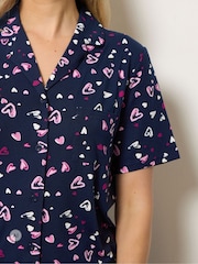 Long Tall Sally Blue Heart Soft Touch Pyjamas Set - Image 4 of 6