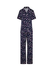 Long Tall Sally Blue Heart Soft Touch Pyjamas Set - Image 5 of 6