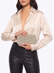 Carvela Gold Cecilia Hard Clutch Bag - Image 2 of 5