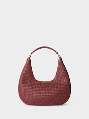 Osprey London Red The Alba Woven Leather Shoulder Bag - Image 3 of 7