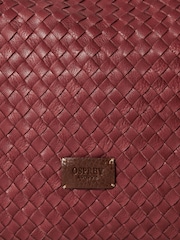 Osprey London Red The Alba Woven Leather Shoulder Bag - Image 4 of 7