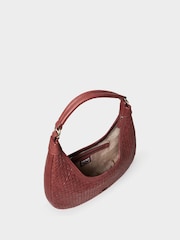 Osprey London Red The Alba Woven Leather Shoulder Bag - Image 5 of 7