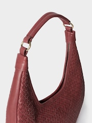 Osprey London Red The Alba Woven Leather Shoulder Bag - Image 6 of 7