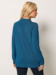 M&Co Blue Shawl Collar Cardigan - Image 3 of 6