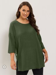 Yours Curve Green Side Button Top - Image 1 of 4
