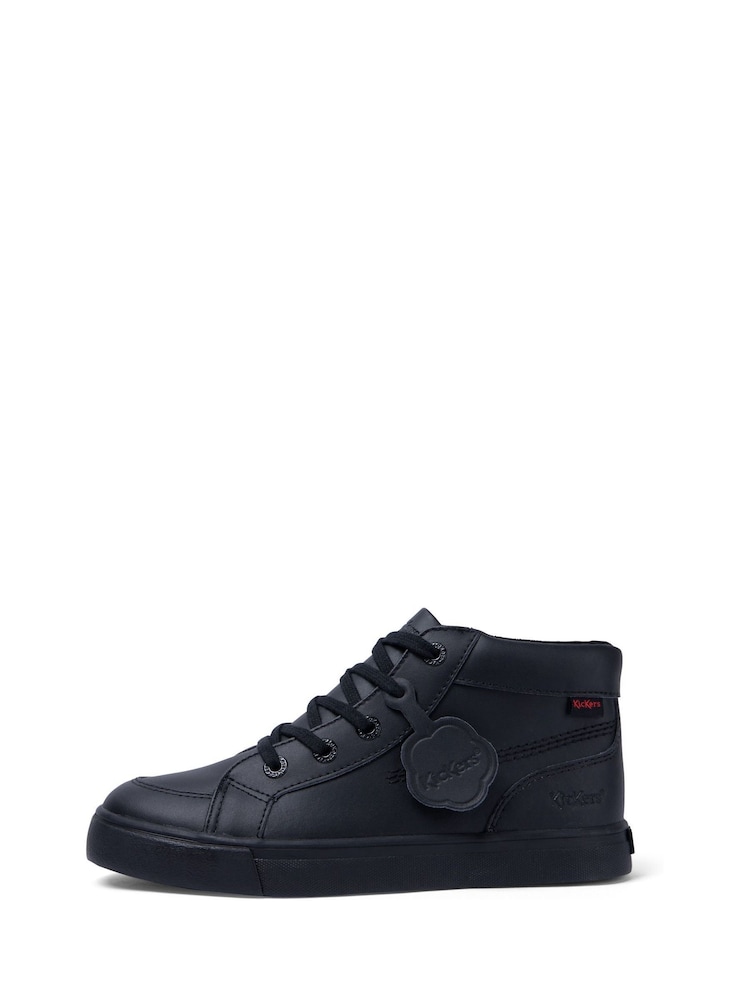 Kickers Black Youth Tovni Hi Leather Shoes - Image 6 of 13