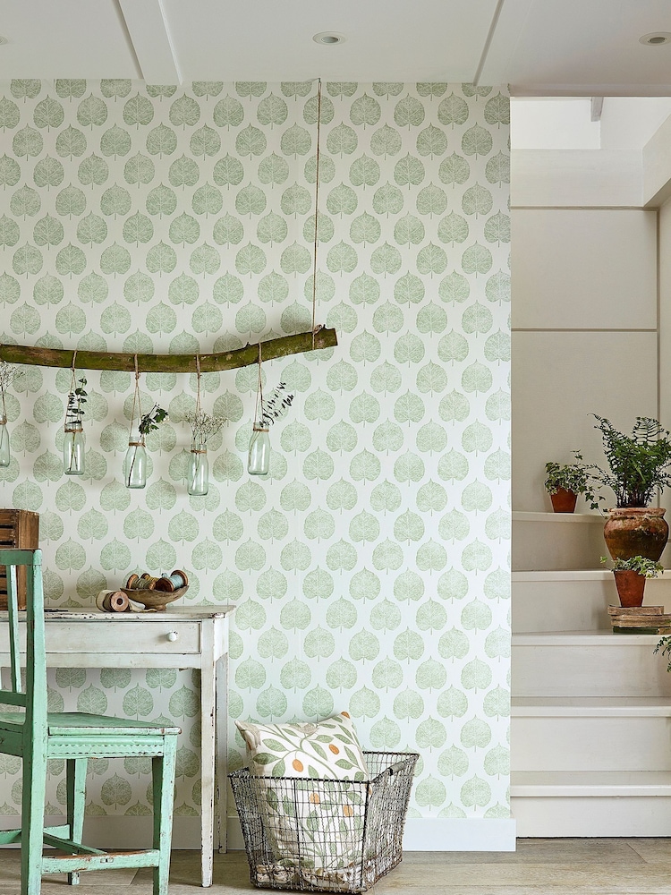 Sanderson Home Green Lyme Leaf Paste The Wall 10.05M Wallpaper - Image 1 of 2 Sanderson Home Green Lyme Leaf Paste The Wall 10.05M Wallpaper - Image 1 of 2