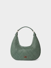Osprey London Green The Alba Woven Leather Shoulder Bag - Image 1 of 7