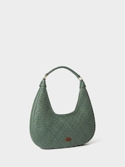 Osprey London Green The Alba Woven Leather Shoulder Bag - Image 2 of 7