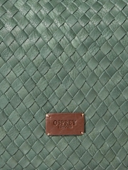 Osprey London Green The Alba Woven Leather Shoulder Bag - Image 4 of 7