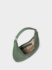 Osprey London Green The Alba Woven Leather Shoulder Bag - Image 5 of 7