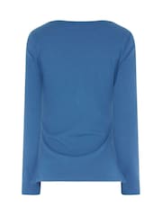 Long Tall Sally Blue Long Sleeve Henley Top - Image 7 of 7