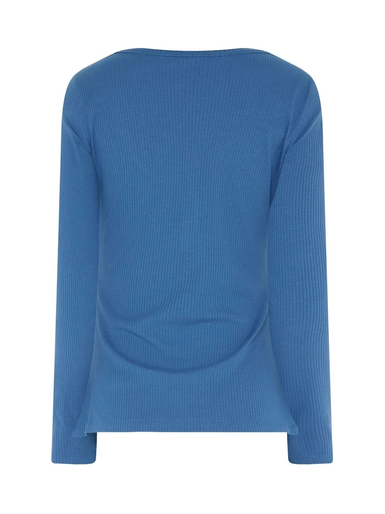 Long Tall Sally Blue Long Sleeve Henley Top - Image 7 of 7 Long Tall Sally Blue Long Sleeve Henley Top - Image 7 of 7
