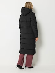 Long Tall Sally Black Padded Hooded Midi Coat - Image 4 of 7