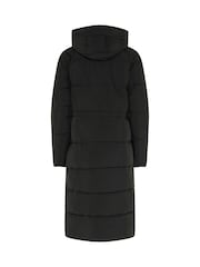 Long Tall Sally Black Padded Hooded Midi Coat - Image 7 of 7