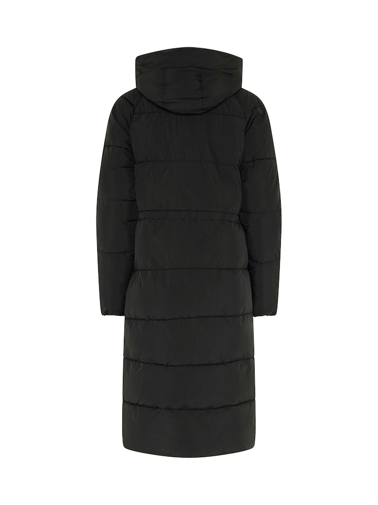Long Tall Sally Black Padded Hooded Midi Coat - Image 7 of 7 Long Tall Sally Black Padded Hooded Midi Coat - Image 7 of 7
