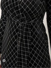 M&Co Black Glitter Velvet Wrap Dress - Image 4 of 6