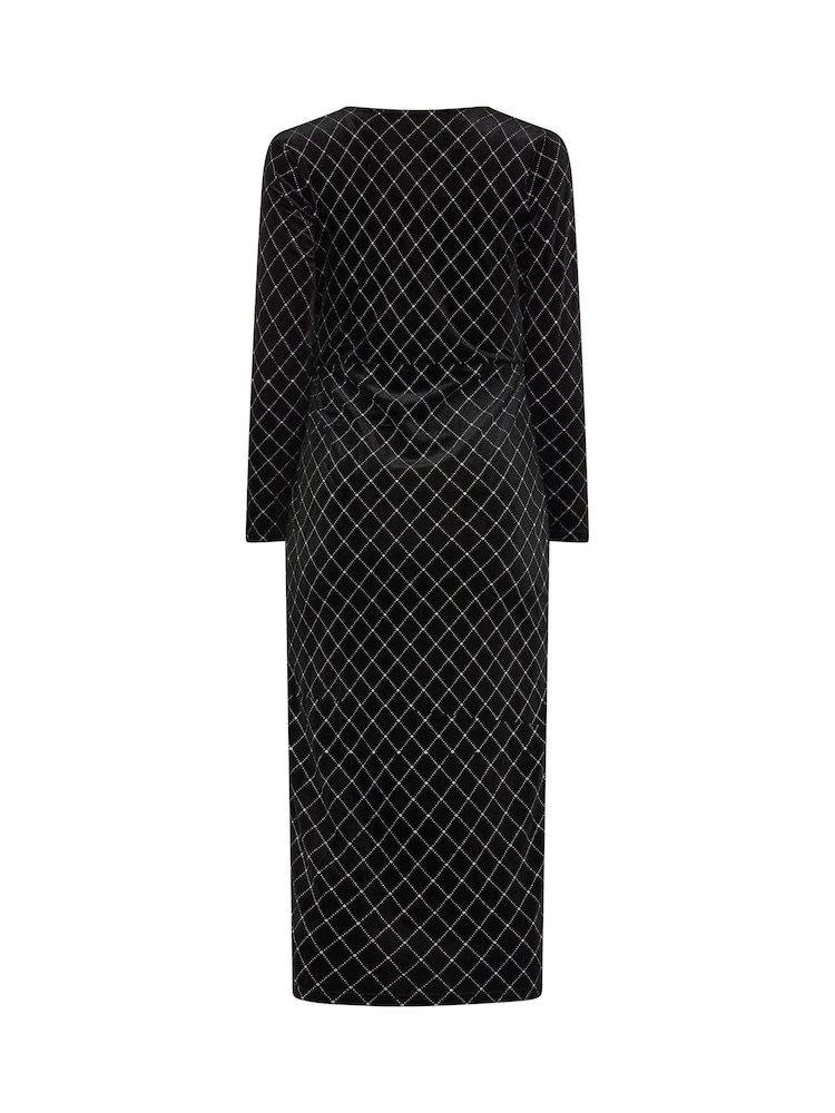 M&Co Black Glitter Velvet Wrap Dress - Image 6 of 6 M&Co Black Glitter Velvet Wrap Dress - Image 6 of 6